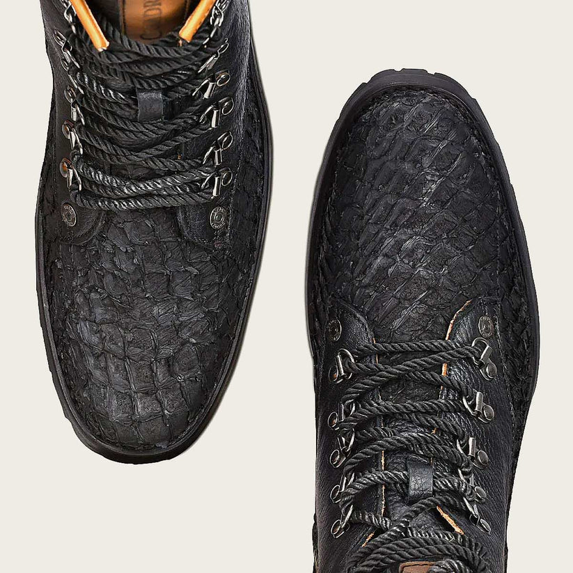 4D10MH - Cuadra botines pirarucu casual vintage fashion NEGRO para hombre