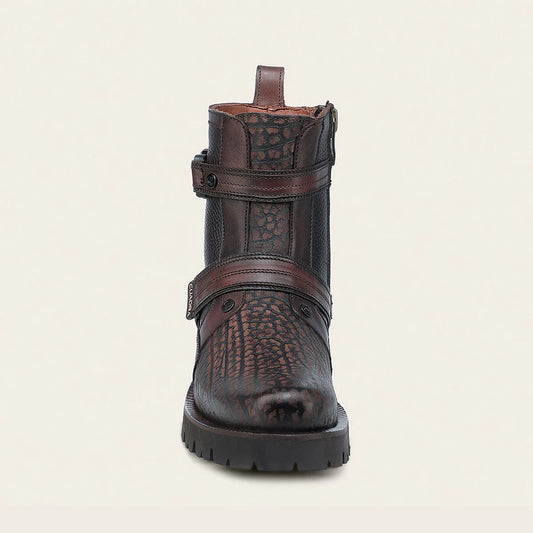 4D24TC - Cuadra Honey Dress Casual Bull Neck Leather Zip Ankle Boots