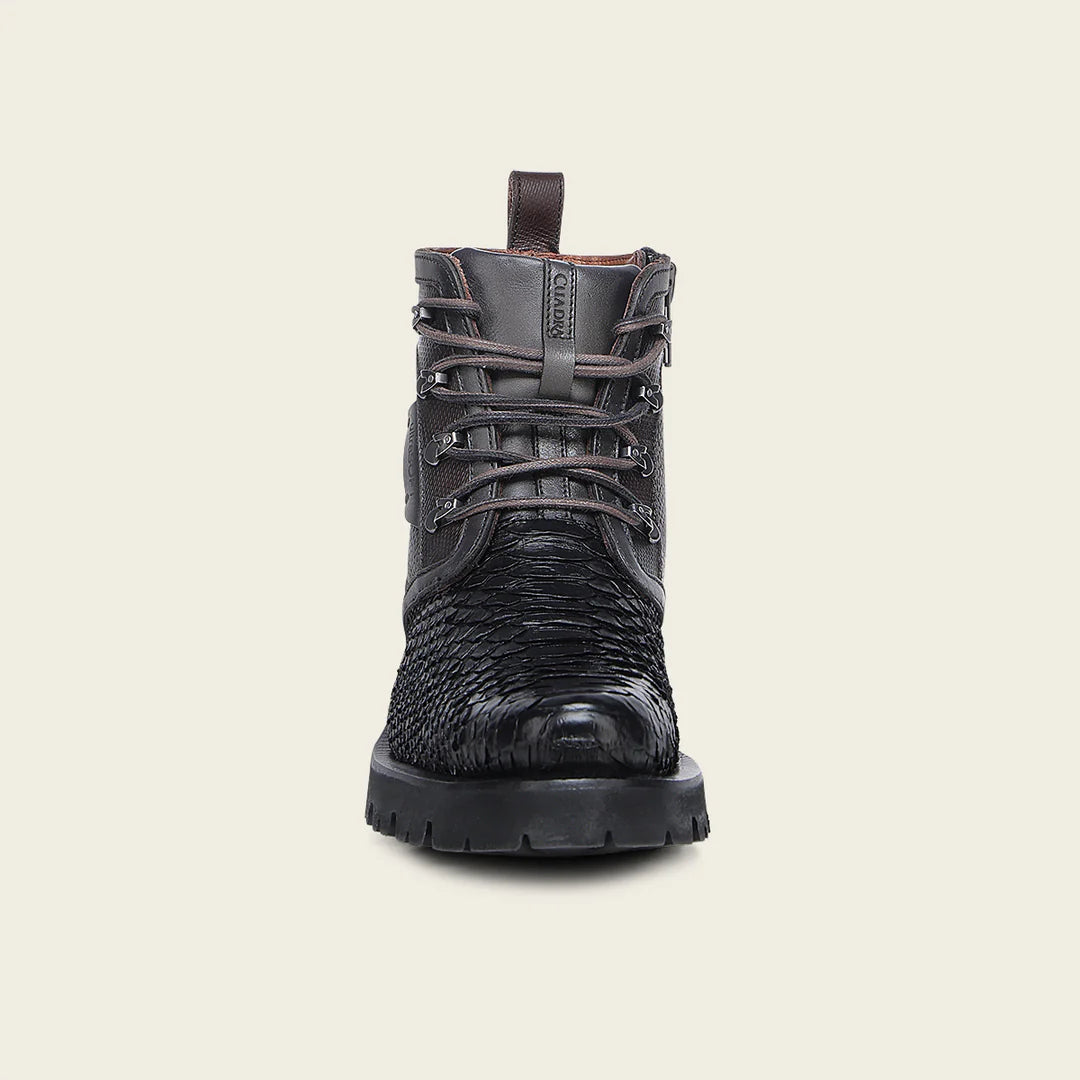 4D25PH - Cuadra black dress casual python skin zip ankle boots for men