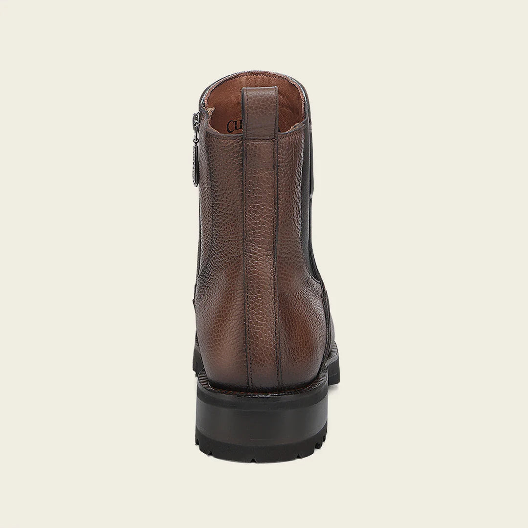 4D30RS - Cuadra honey dress casual deer leather zip ankle boots for men