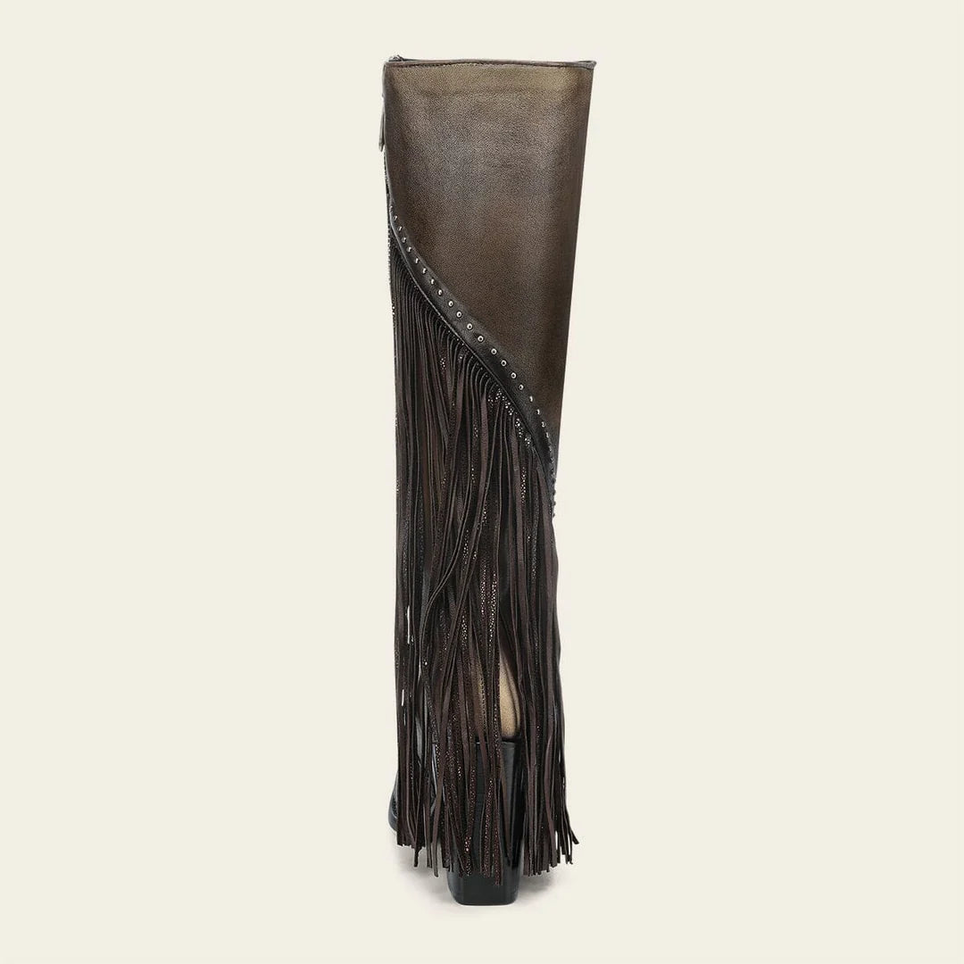 4I21RS - Cuadra brown western cowgirl cowhide leather ankle boots for women