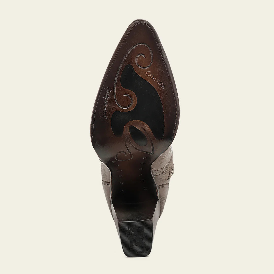 4I25RS - Cuadra beige western cowgirl cowhide leather ankle boots for women