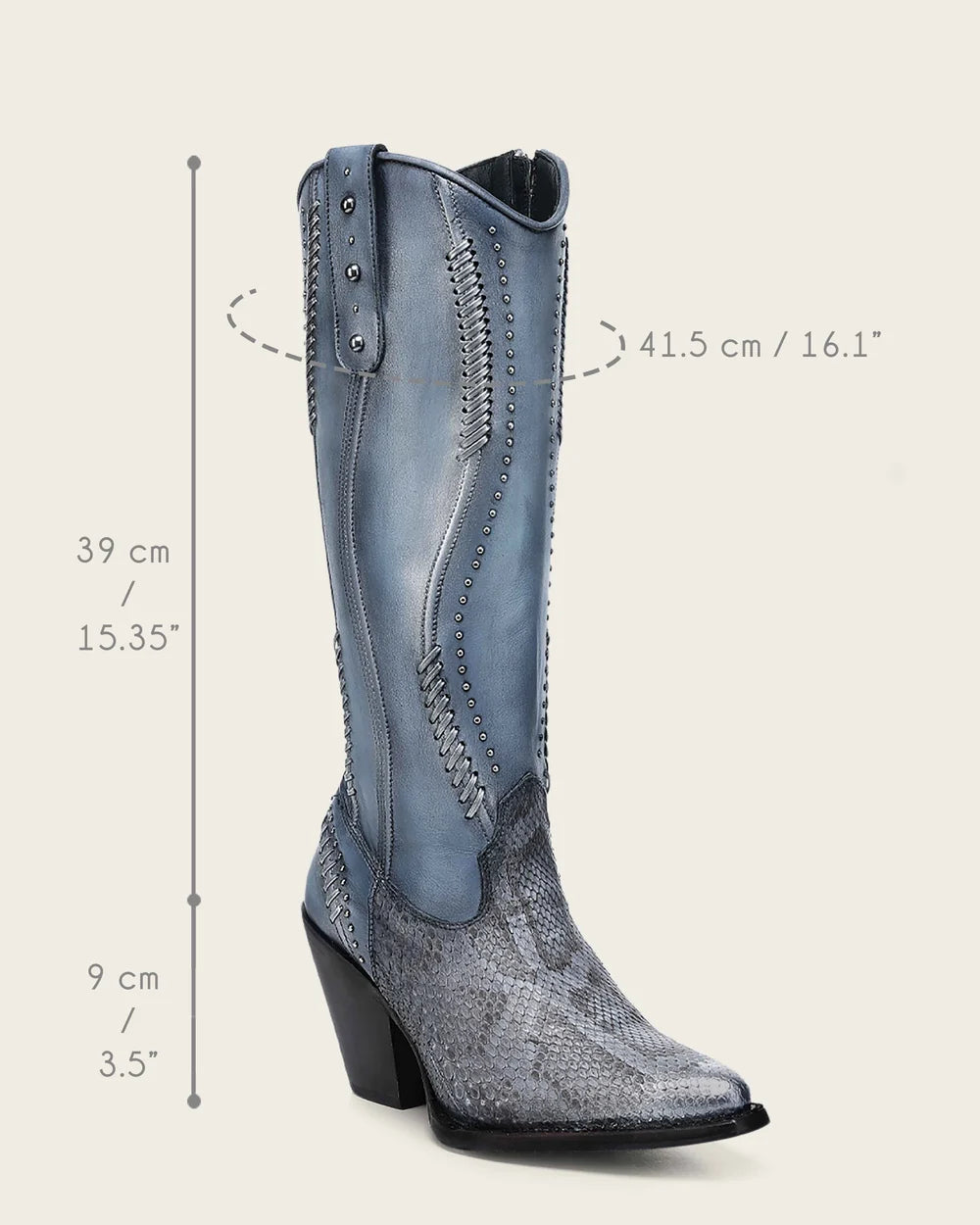 4W21PM - Cuadra blue python boots for women