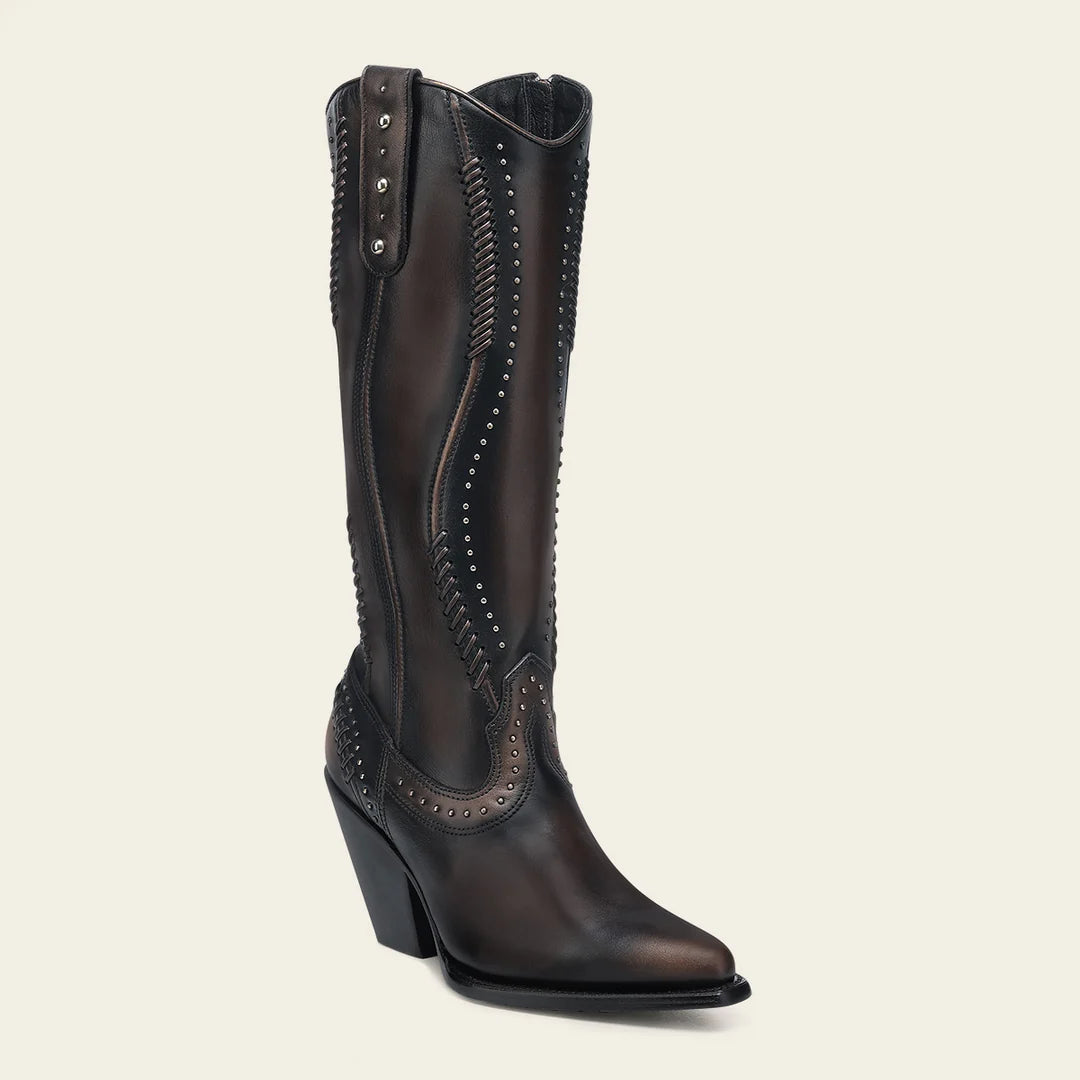 4Q16RS - Cuadra brown western cowgirl cowhide leather ankle boots for women