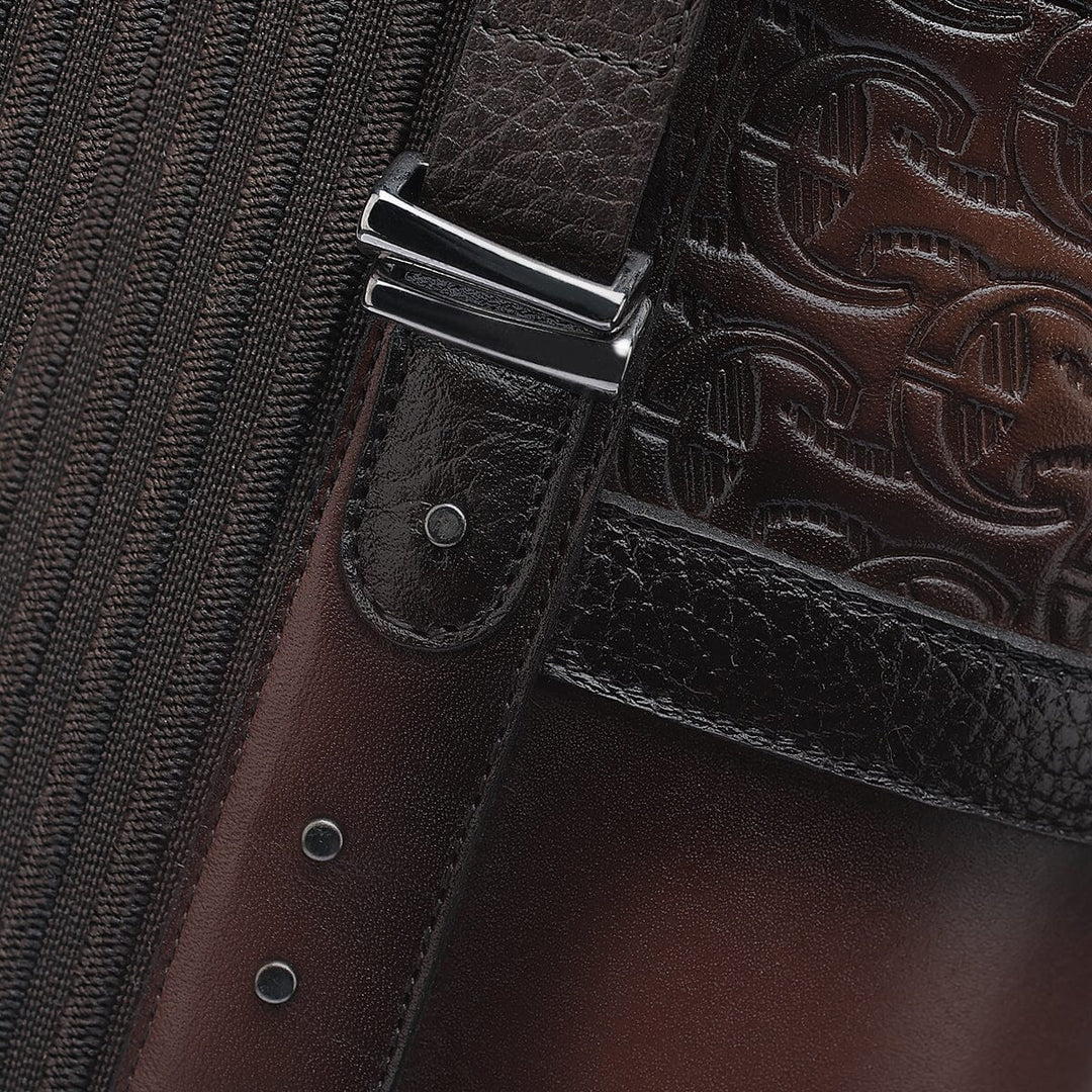 4X01RS - Cuadra chocolate casual fashion leather strapped tall boots for women