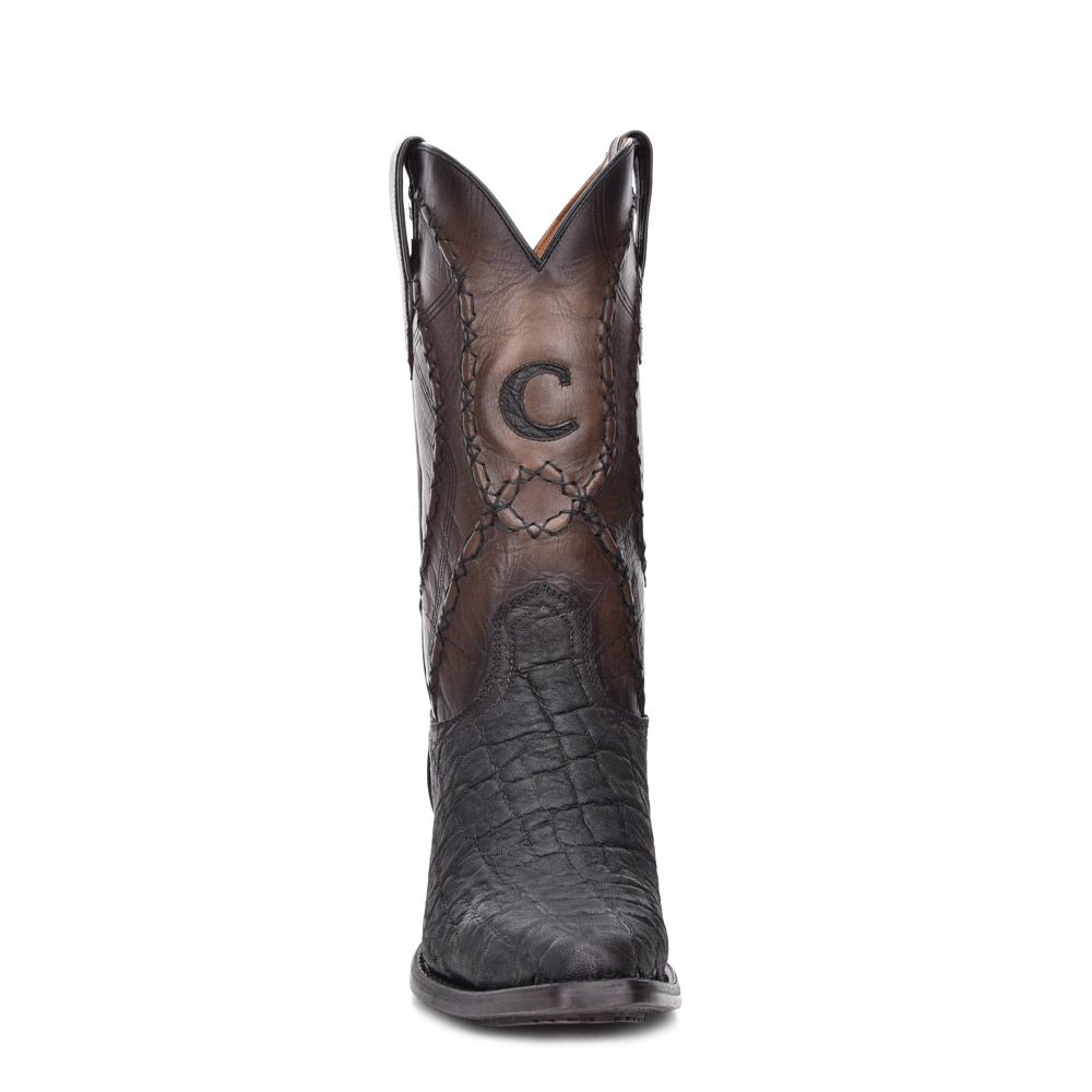 4B03EL - Cuadra black western cowboy elephant boots for men-Kuet.us