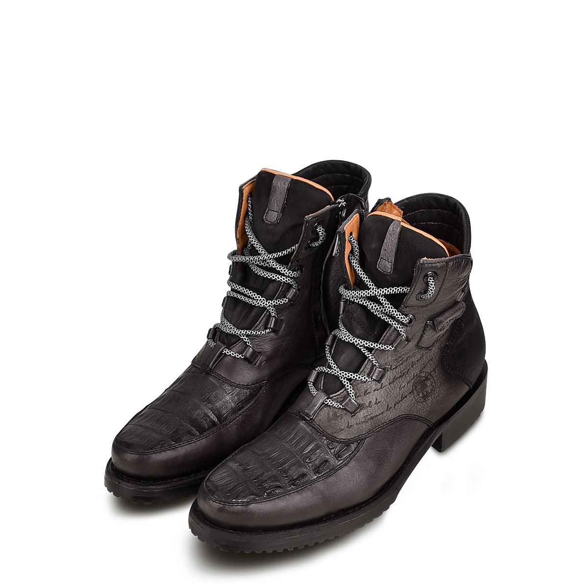 4D09FY - Cuadra black casual vintage fashion fuscus ankle booties for men.-Kuet.us