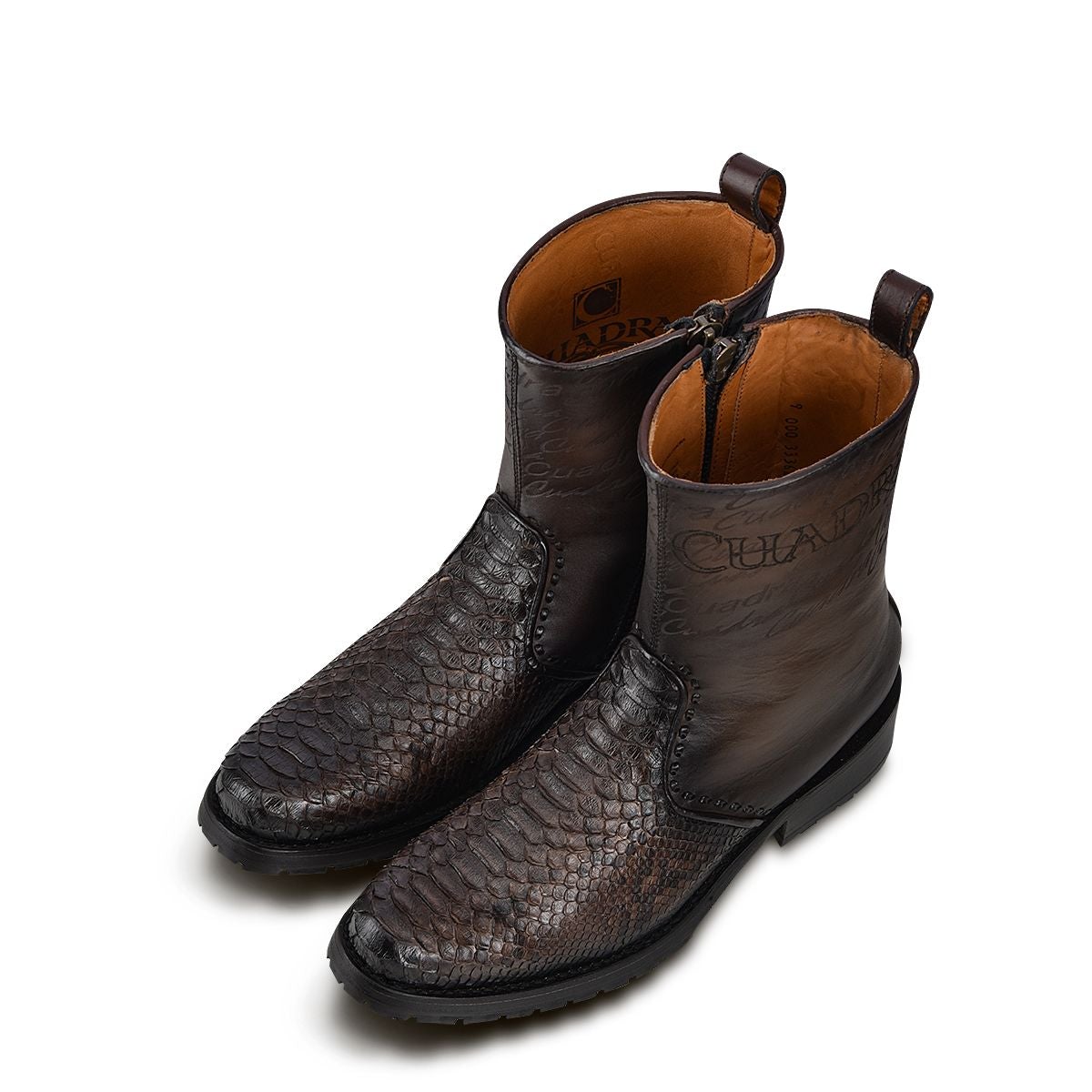 4D15PH - Cuadra brown fashion cowboy working python anke boots for men-Kuet.us