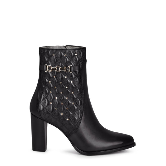 4G8TSTS - Franco Cuadra black casual fashion leather ankle boots for women-Kuet.us