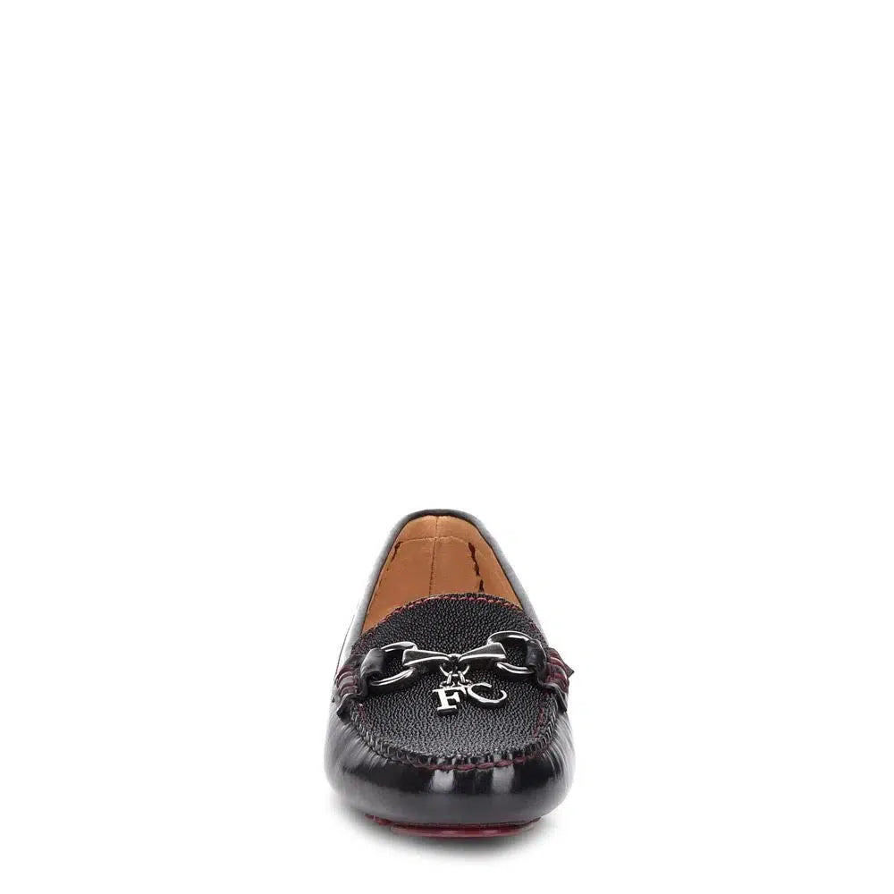 4J0MTTS - Cuadra black casual fashion stingray leather bit driving moccasins for women-Kuet.us