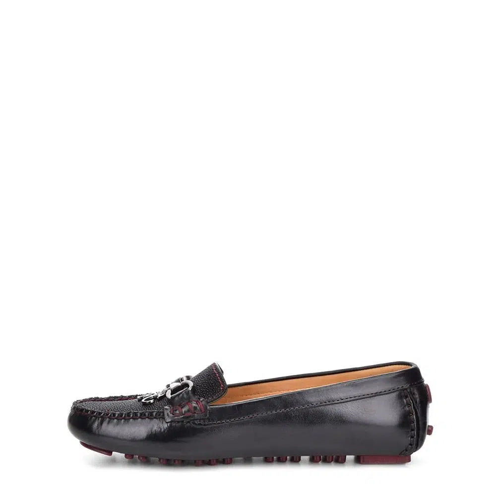 4J0MTTS - Cuadra black casual fashion stingray leather bit driving moccasins for women-Kuet.us