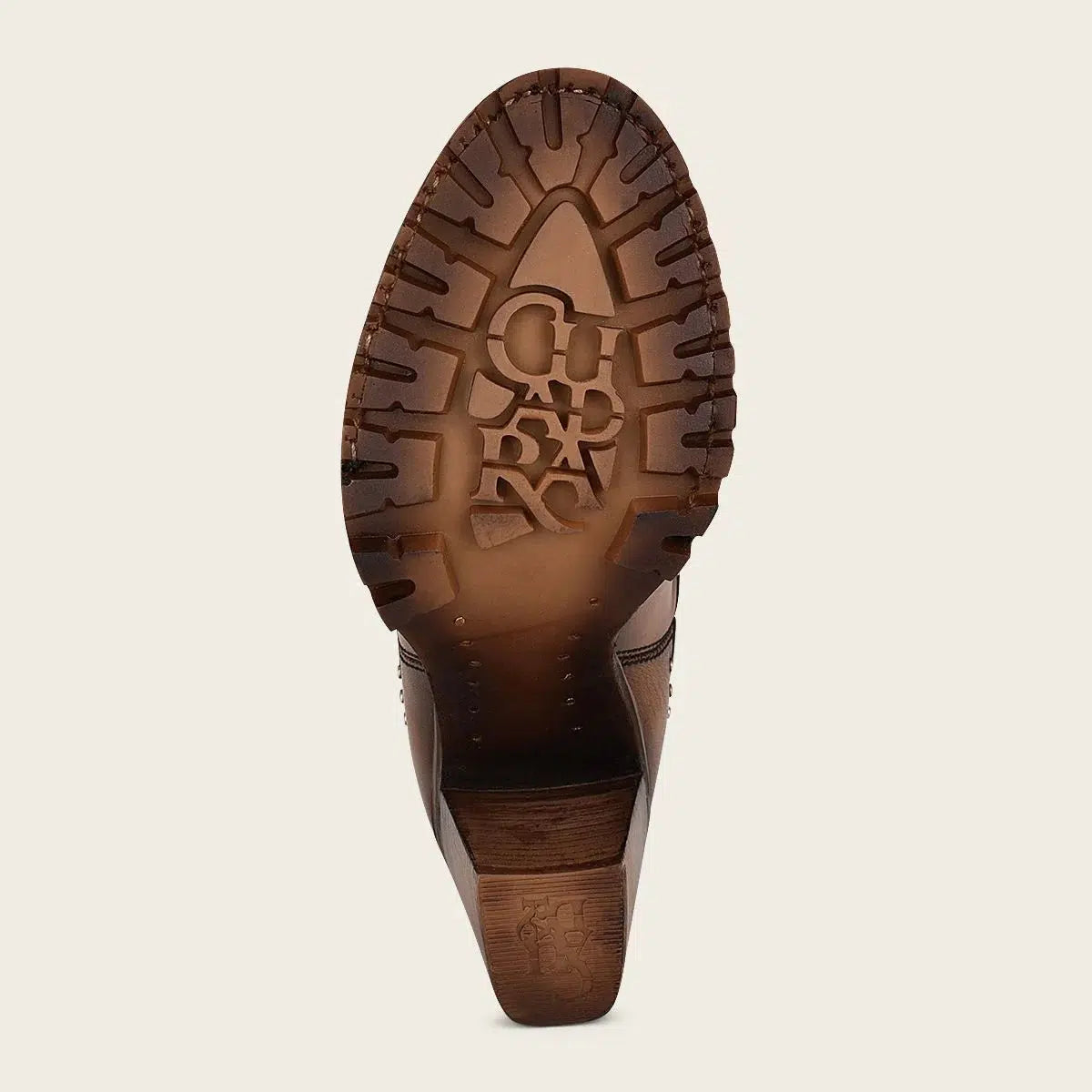 4N01RS - Cuadra brown fashion western leather studs ankle booties for women-Kuet.us