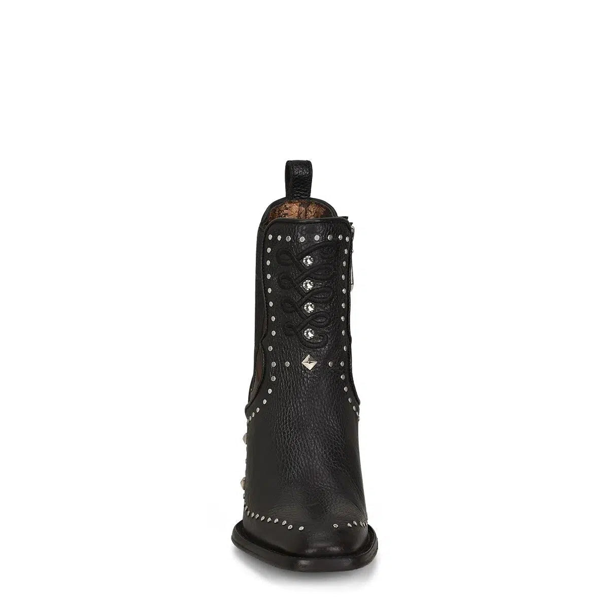 4P04RS - Cuadra black fashion cowboy cowhide leather ankle boots for women-Kuet.us