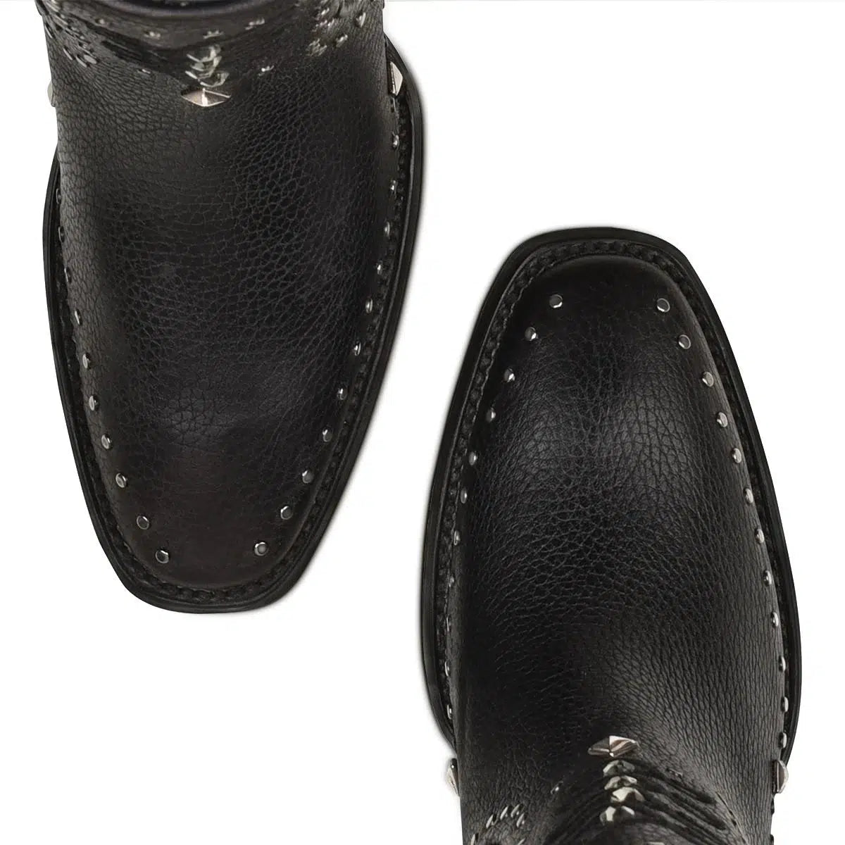 4P04RS - Cuadra black fashion cowboy cowhide leather ankle boots for women-Kuet.us