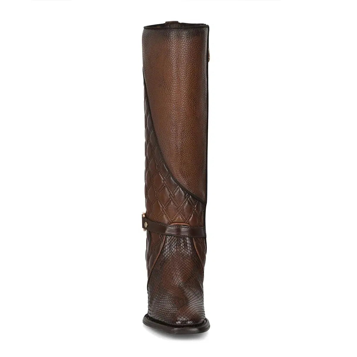 4P05PH - Cuadra brown western cowgirl python skin strapped boots for women-Kuet.us
