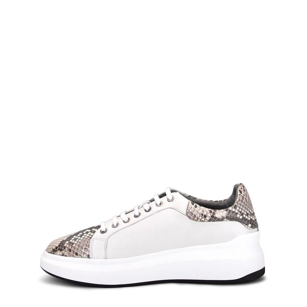4P3PBKN - Cuadra white casual fashion python leather sneakers for women-Kuet.us