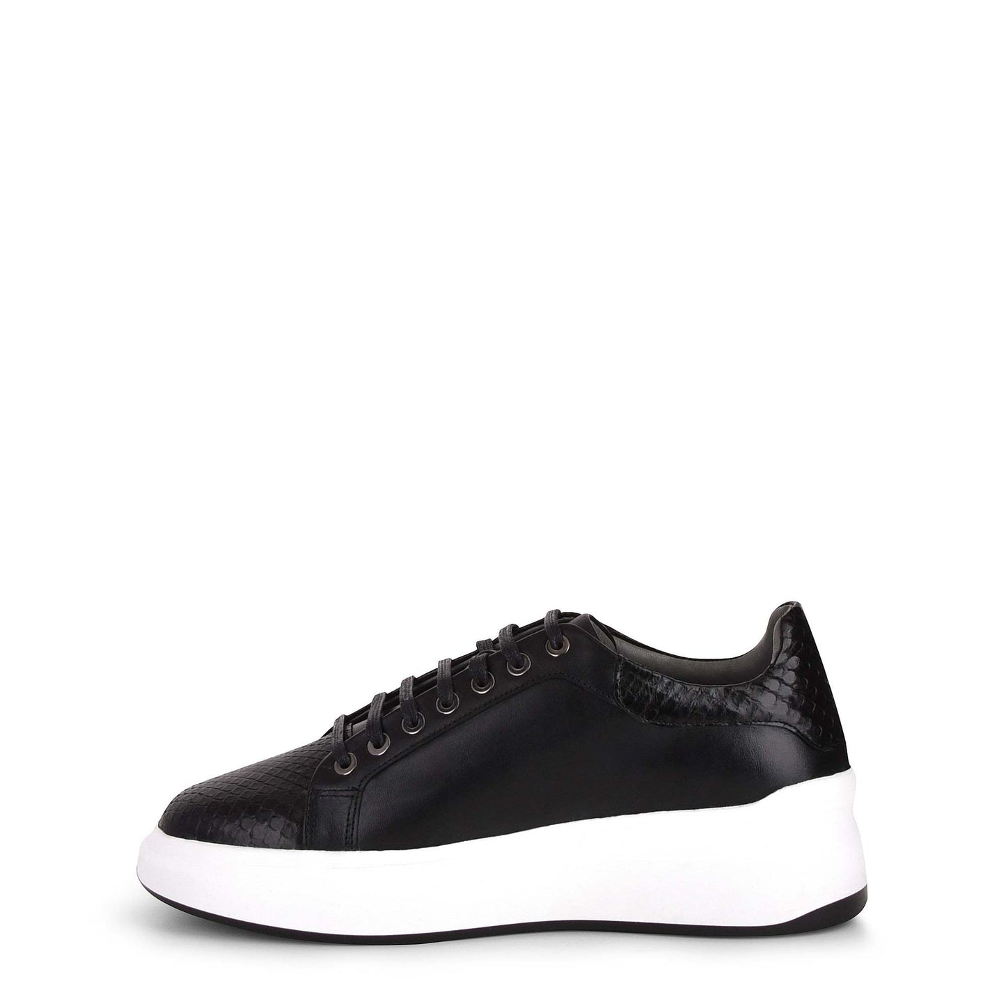 4P3PMTS - Cuadra black casual fashion python leather sneakers for women-Kuet.us