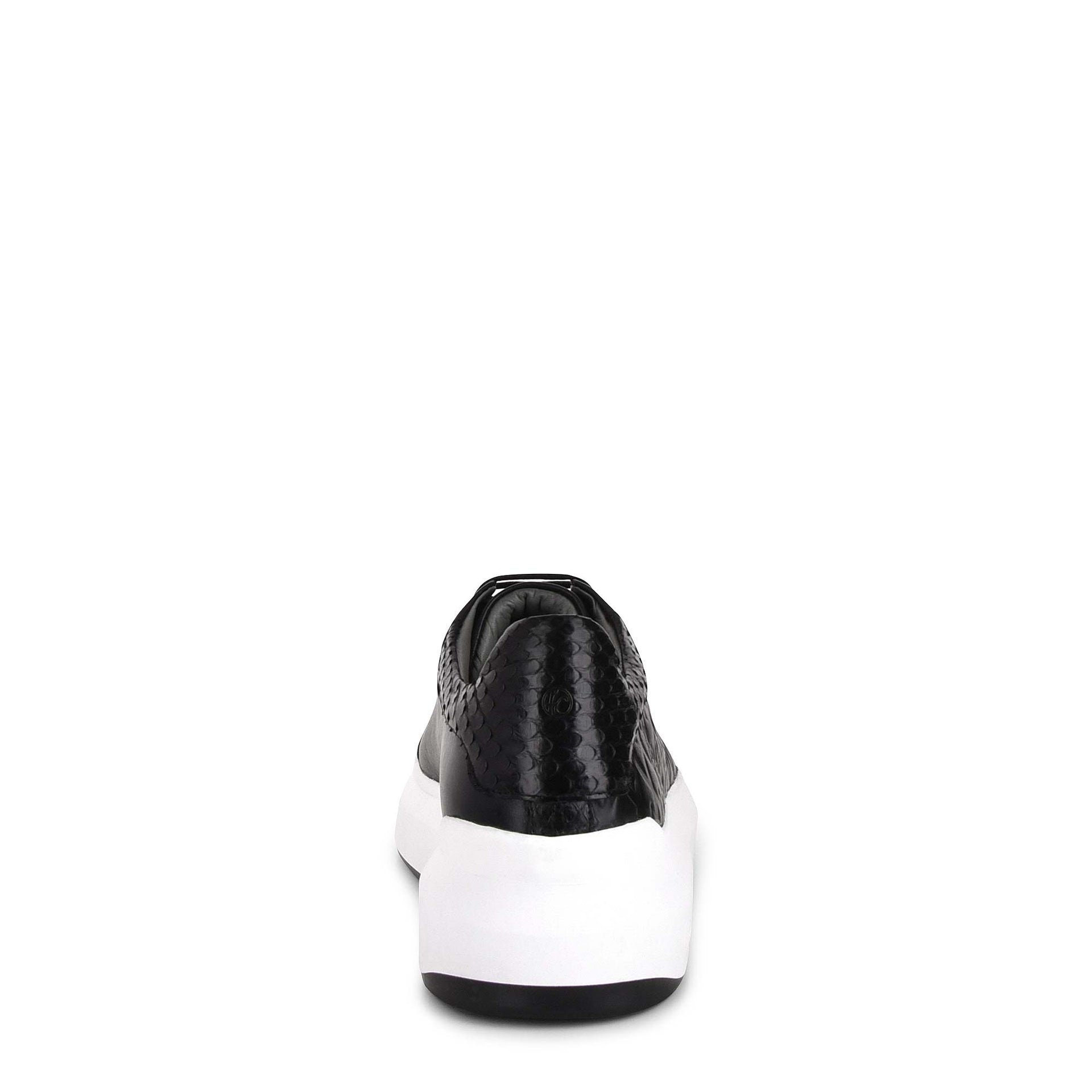4P3PMTS - Cuadra black casual fashion python leather sneakers for women-Kuet.us
