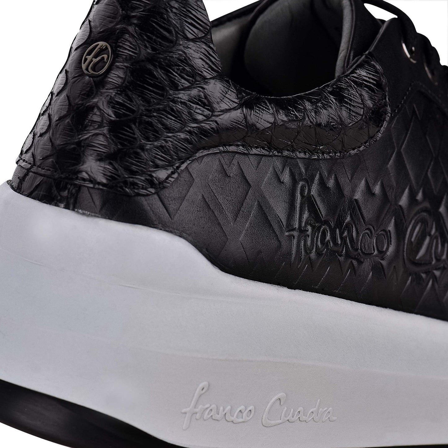 4P3PMTS - Cuadra black casual fashion python leather sneakers for women-Kuet.us