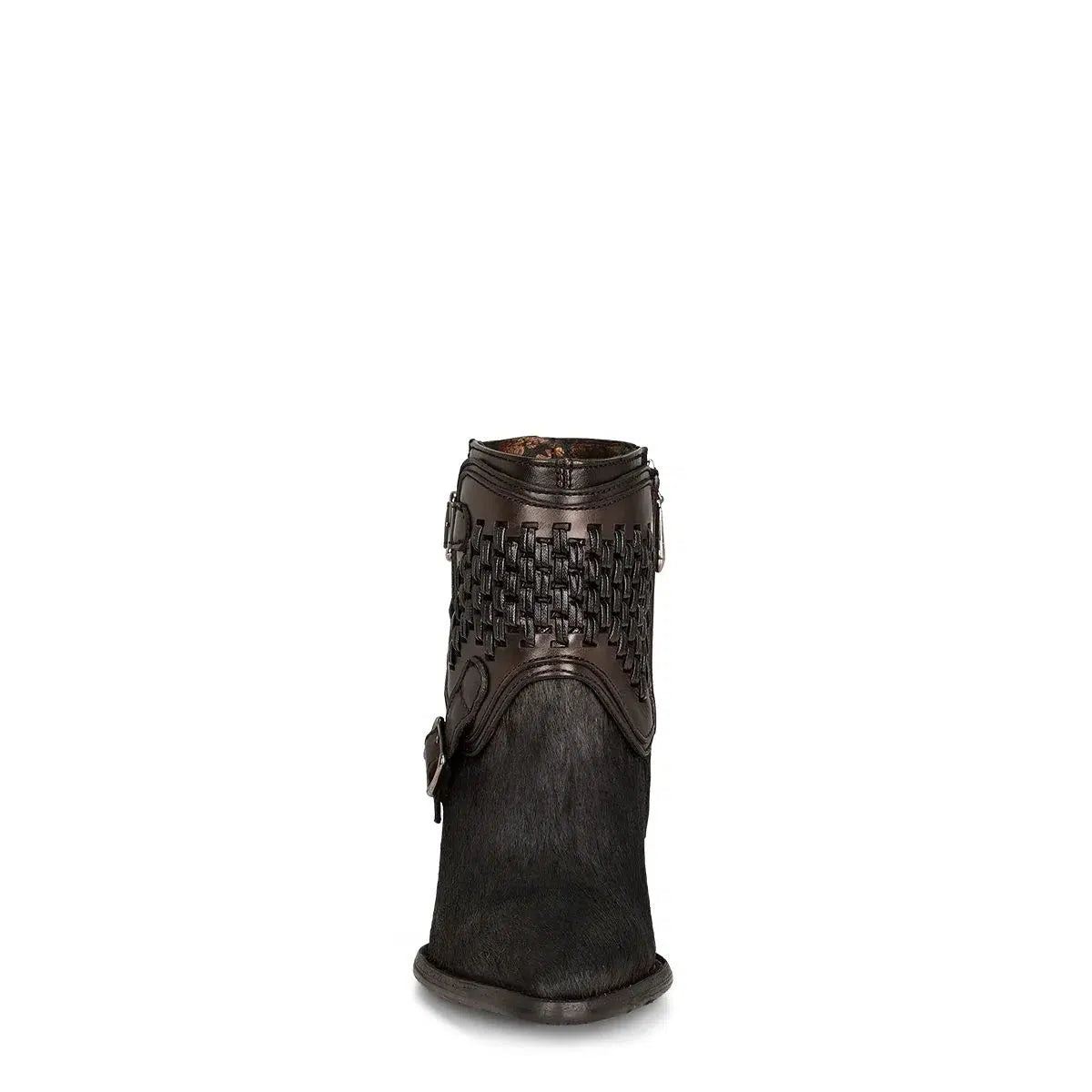 4Q01RP - Cuadra black fashion cowboy cow hair ankle boots for women-Kuet.us