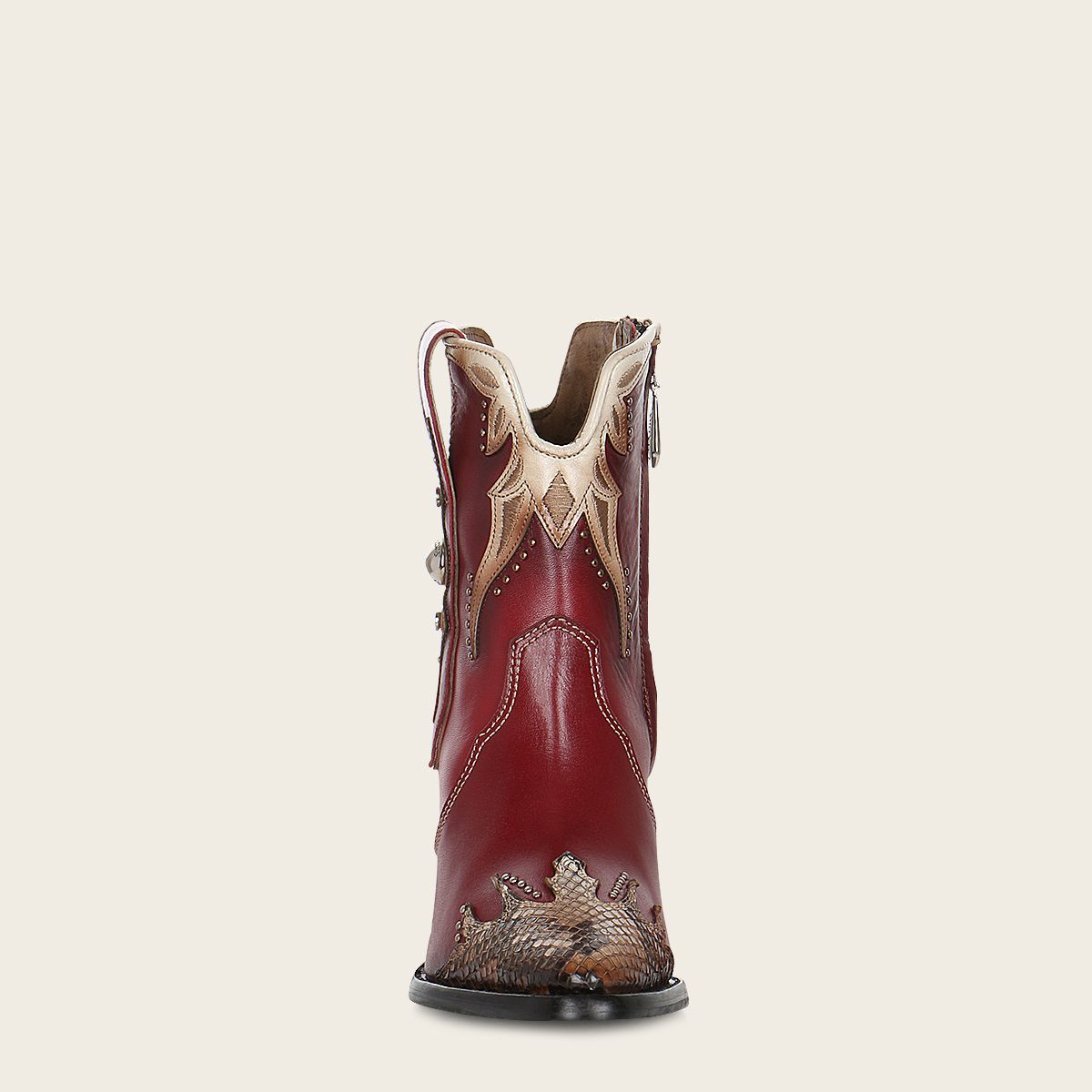 4Q06PH - Cuadra red fashion python skin ankle boots for women-Kuet.us