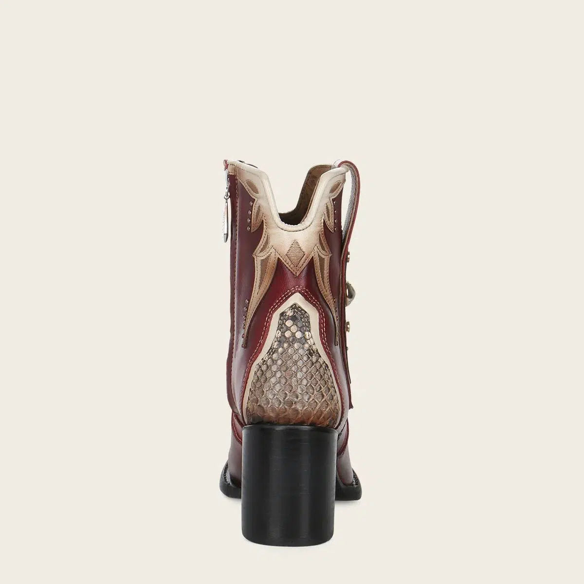 4Q06PH - Cuadra red fashion python skin ankle boots for women-Kuet.us