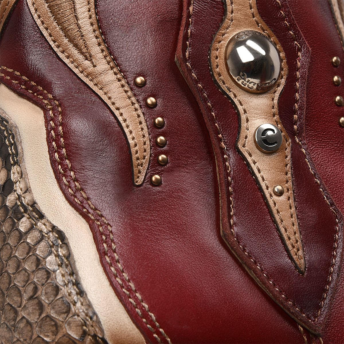 4Q06PH - Cuadra red fashion python skin ankle boots for women-Kuet.us