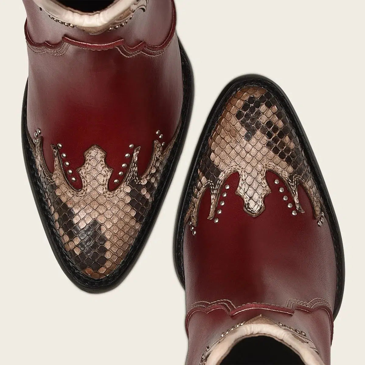 4Q06PH - Cuadra red fashion python skin ankle boots for women-Kuet.us