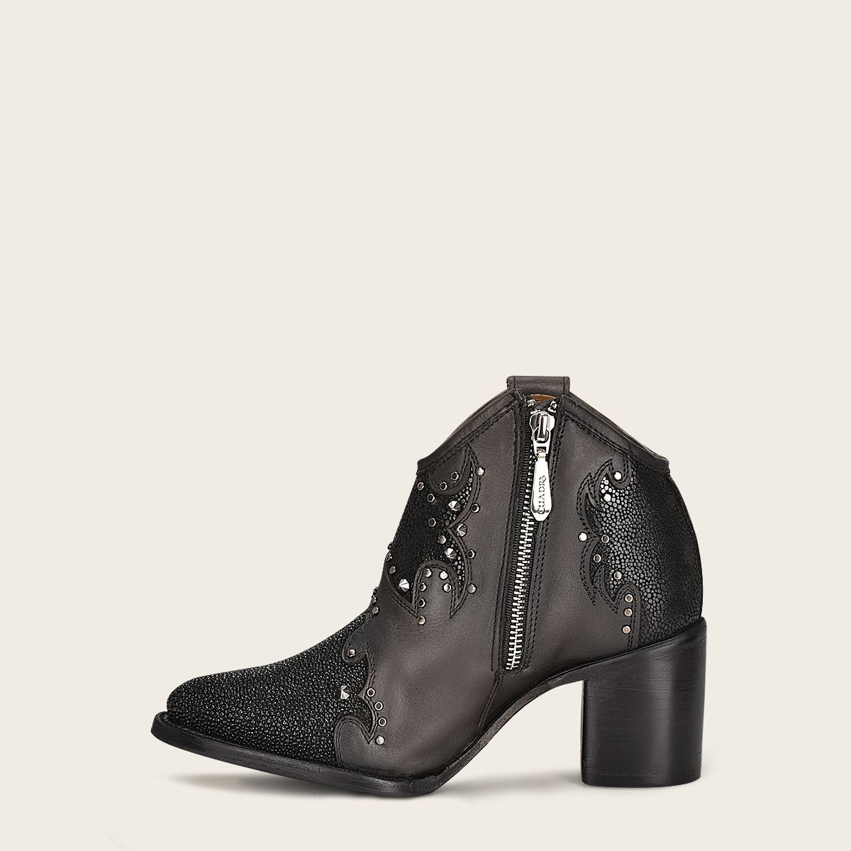4Q12MA - Cuadra black fashion stingray skin ankle boots for women-Kuet.us