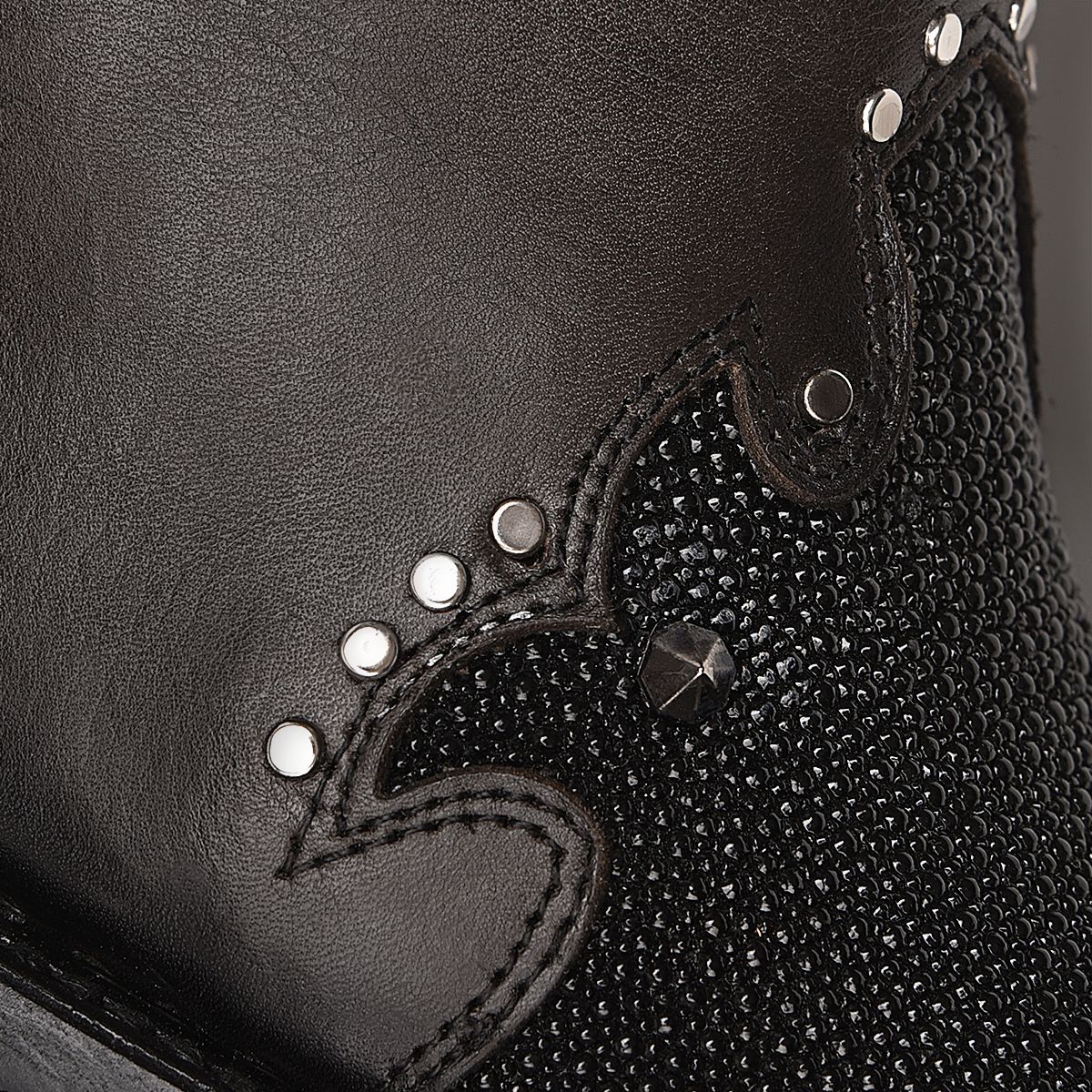 4Q12MA - Cuadra black fashion stingray skin ankle boots for women-Kuet.us