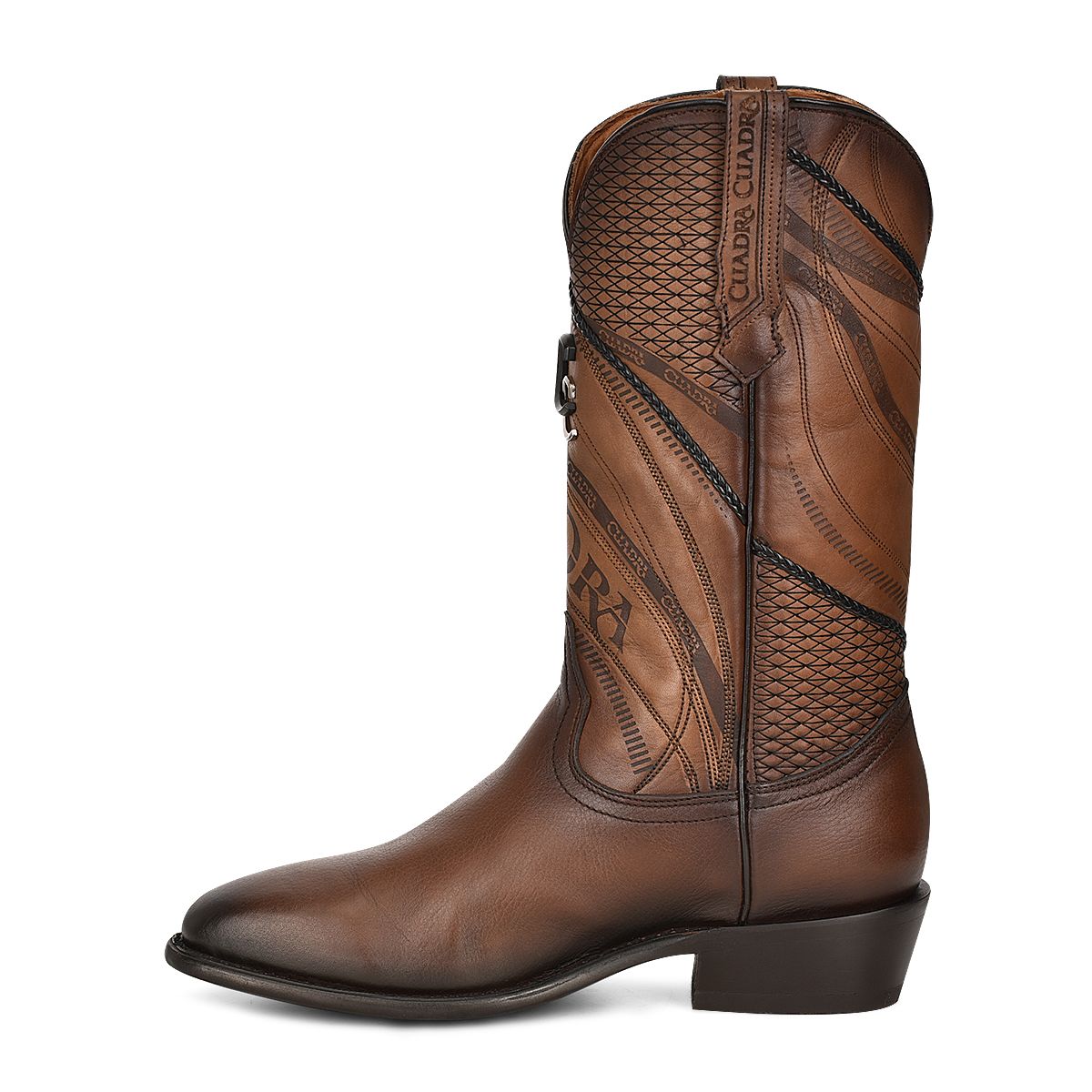 4R01RS - Cuadra brown casual fashion cowboy leather boots for men-Kuet.us