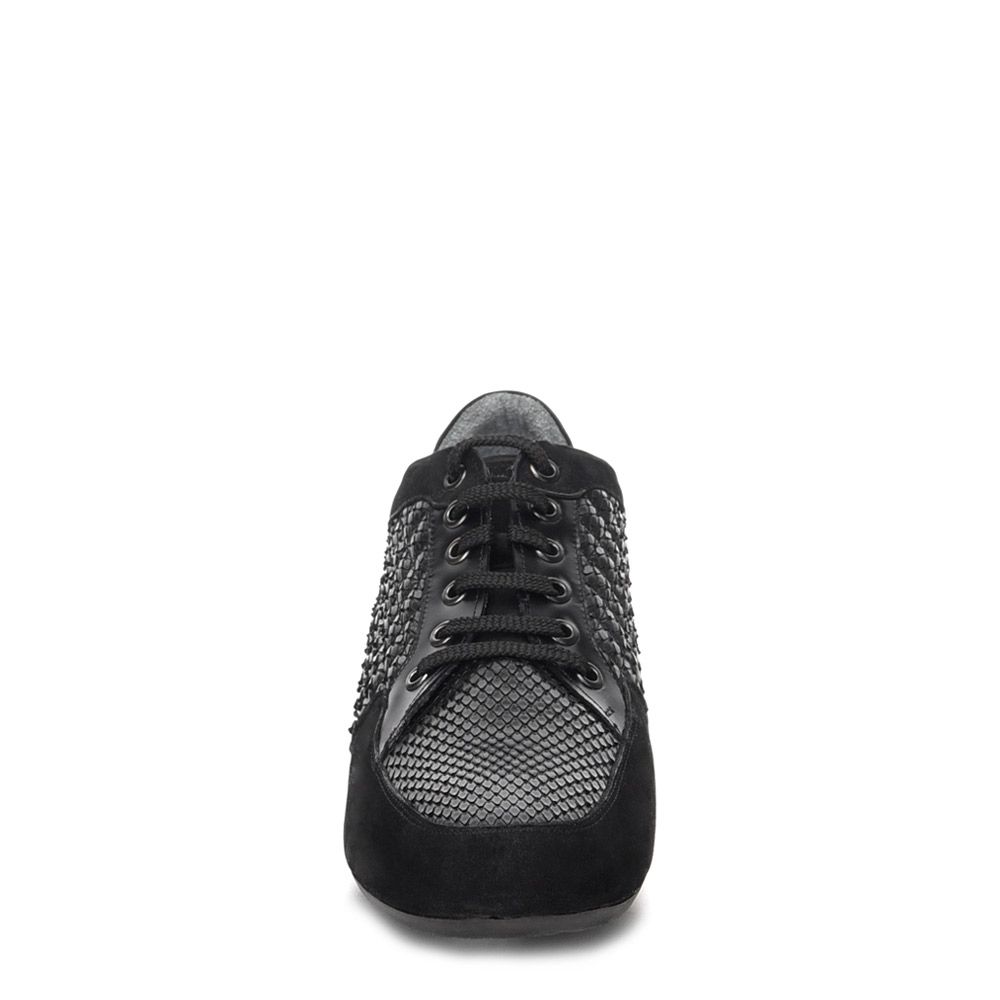 56KPMVL - Cuadra black casual fashion python quilted sneakers for men-Kuet.us