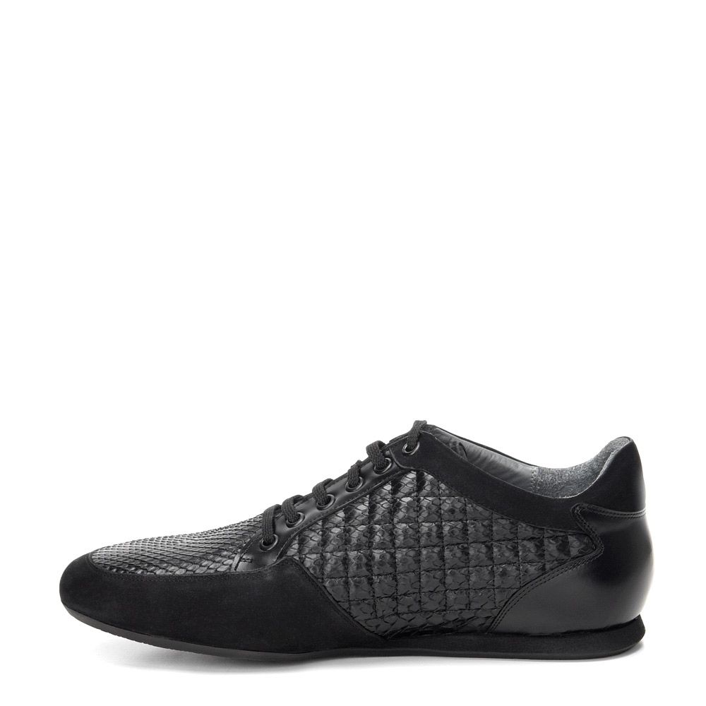 56KPMVL - Cuadra black casual fashion python quilted sneakers for men-Kuet.us