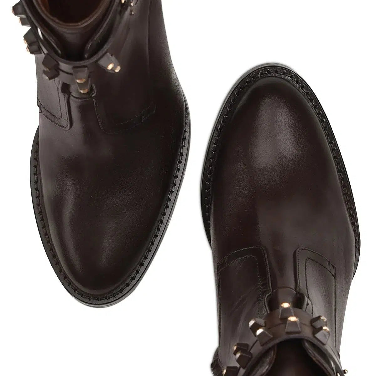 5G7BMTS - Cuadra chocolate casual fashion cowhide leather ankle boots for women-Kuet.us