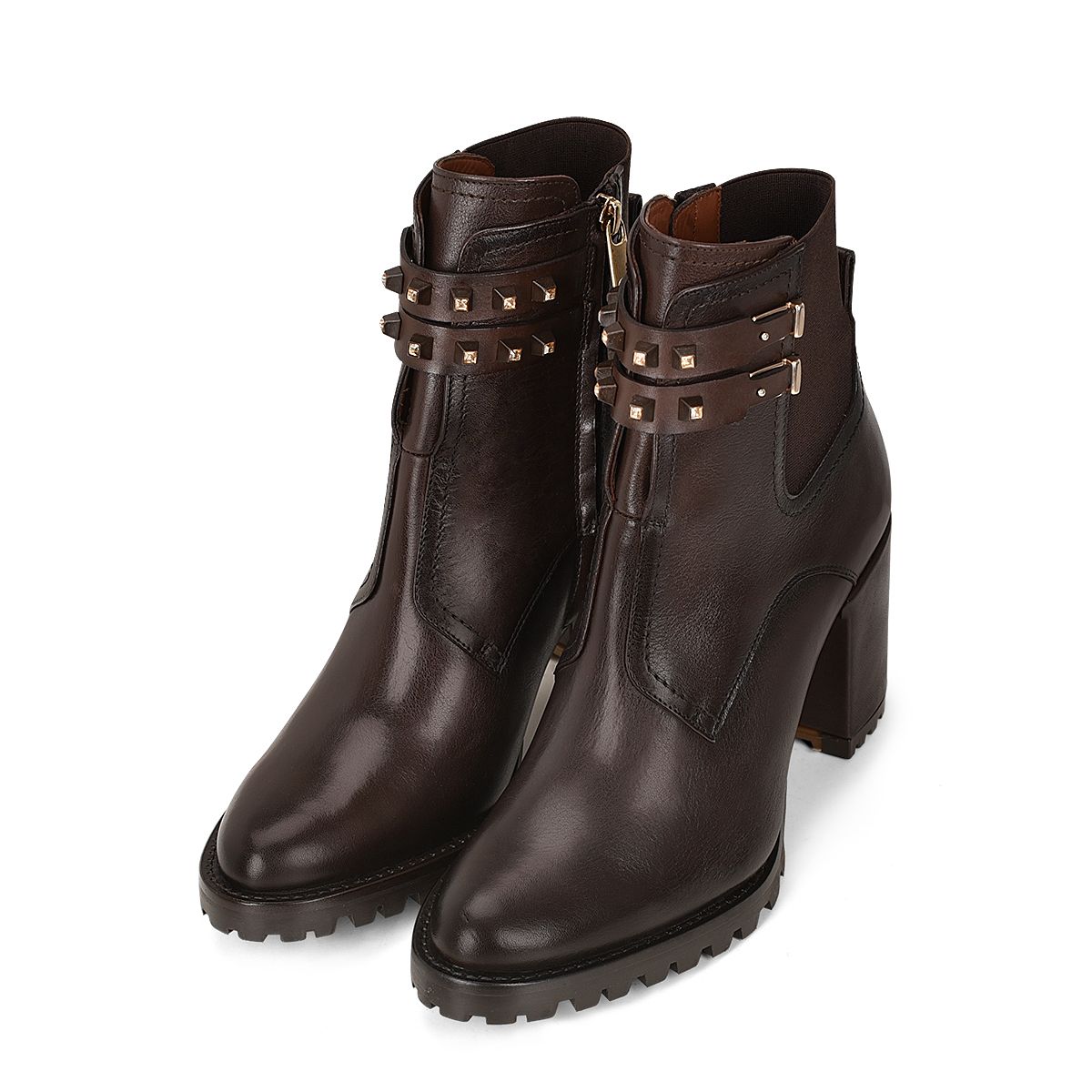 5G7BMTS - Cuadra chocolate casual fashion cowhide leather ankle boots for women-Kuet.us