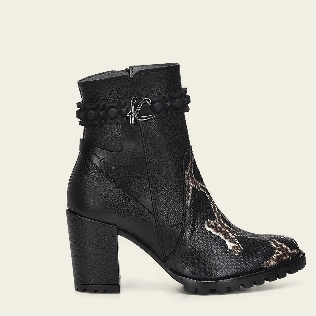 6G0PBRS- Cuadra black casual fashion cowhide leather ankle boots for women