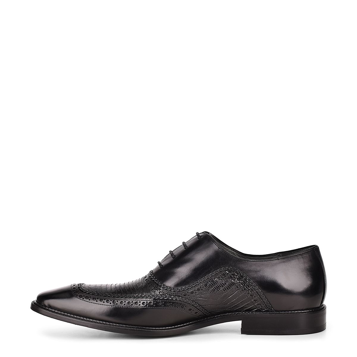 6B0LTBI - Cuadra black dress fashion lizard oxford shoes for men-Kuet.us