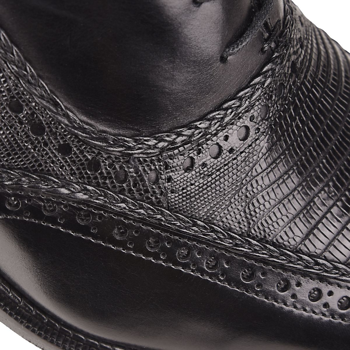 6B0LTBI - Cuadra black dress fashion lizard oxford shoes for men-Kuet.us