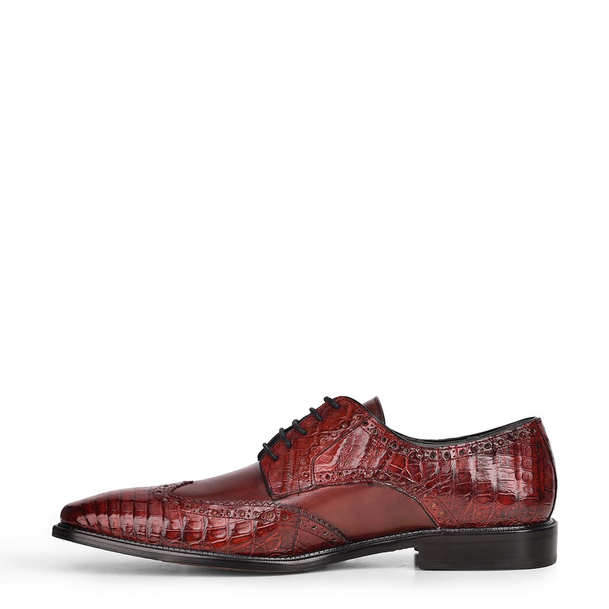 6B1FWBV-Cuadra came dress caiman leather wingtip derby shoes for men-Kuet.us