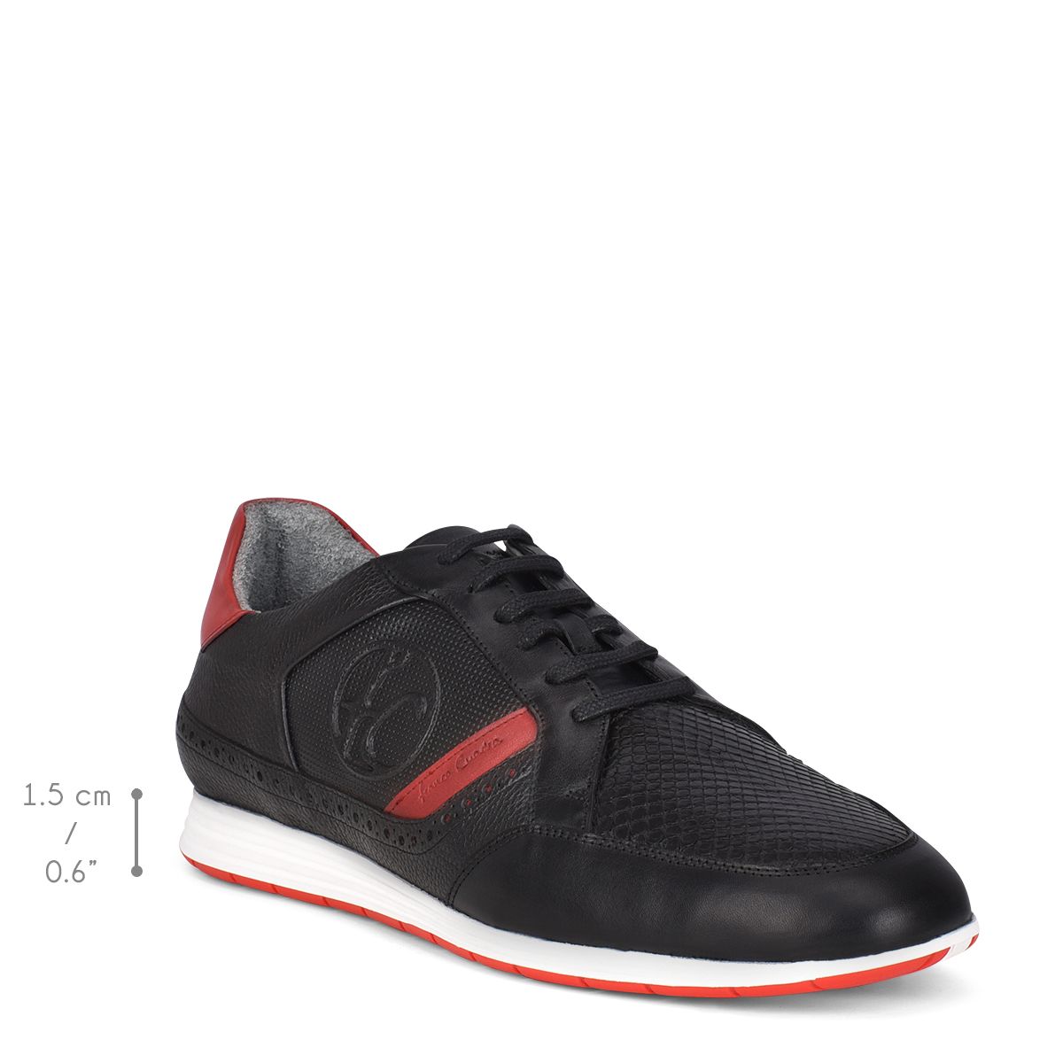 81KPMTS - Cuadra black casual fashion python quilted sneakers for men-Kuet.us