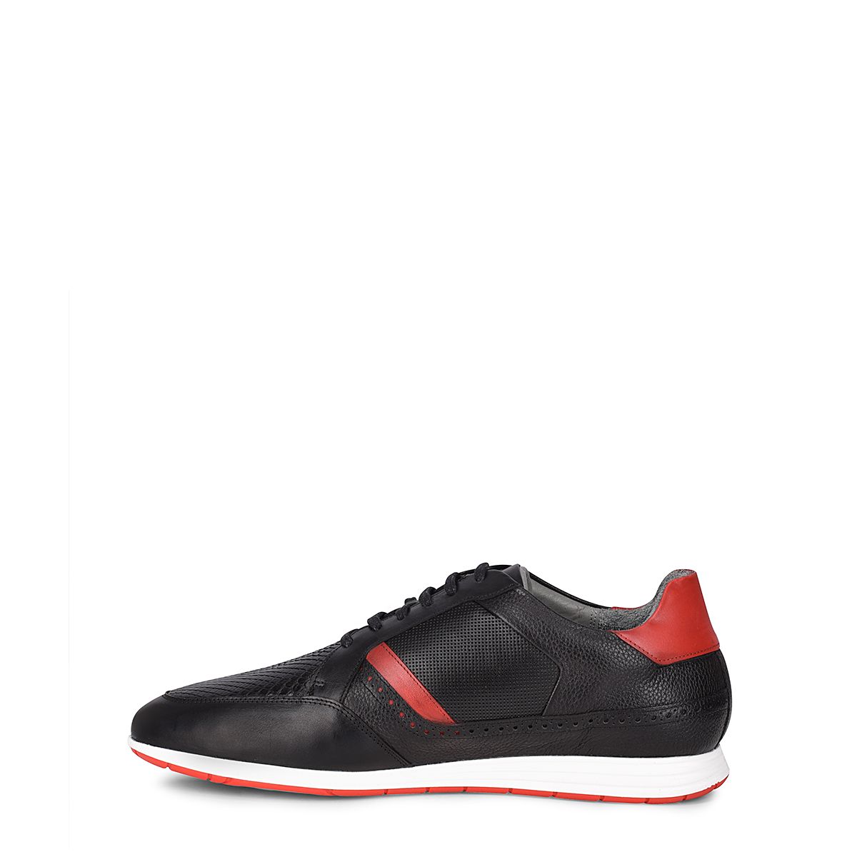81KPMTS - Cuadra black casual fashion python quilted sneakers for men-Kuet.us