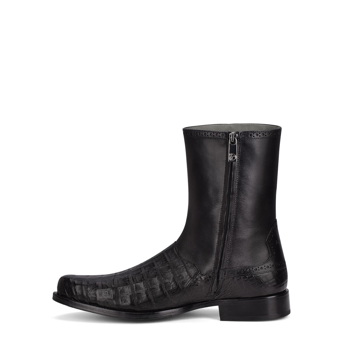 827FWTS - Franco Cuadra black dress casual caiman leather ankle boots for men-Kuet.us