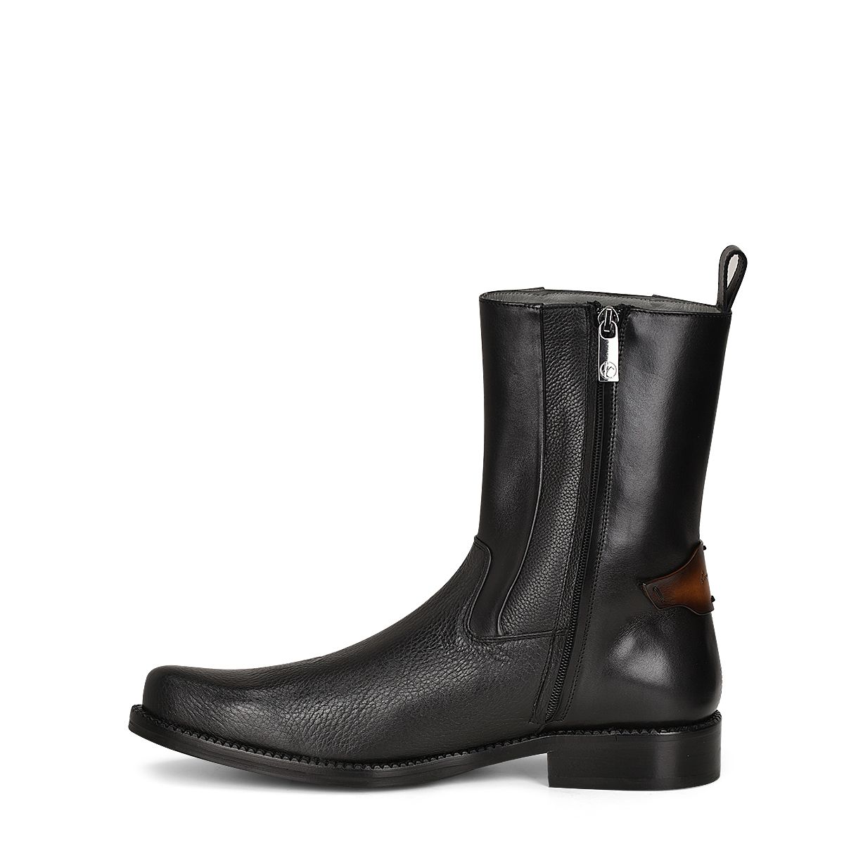 828VNTS - Franco Cuadra black dress casual leather zip ankle boots for men-Kuet.us