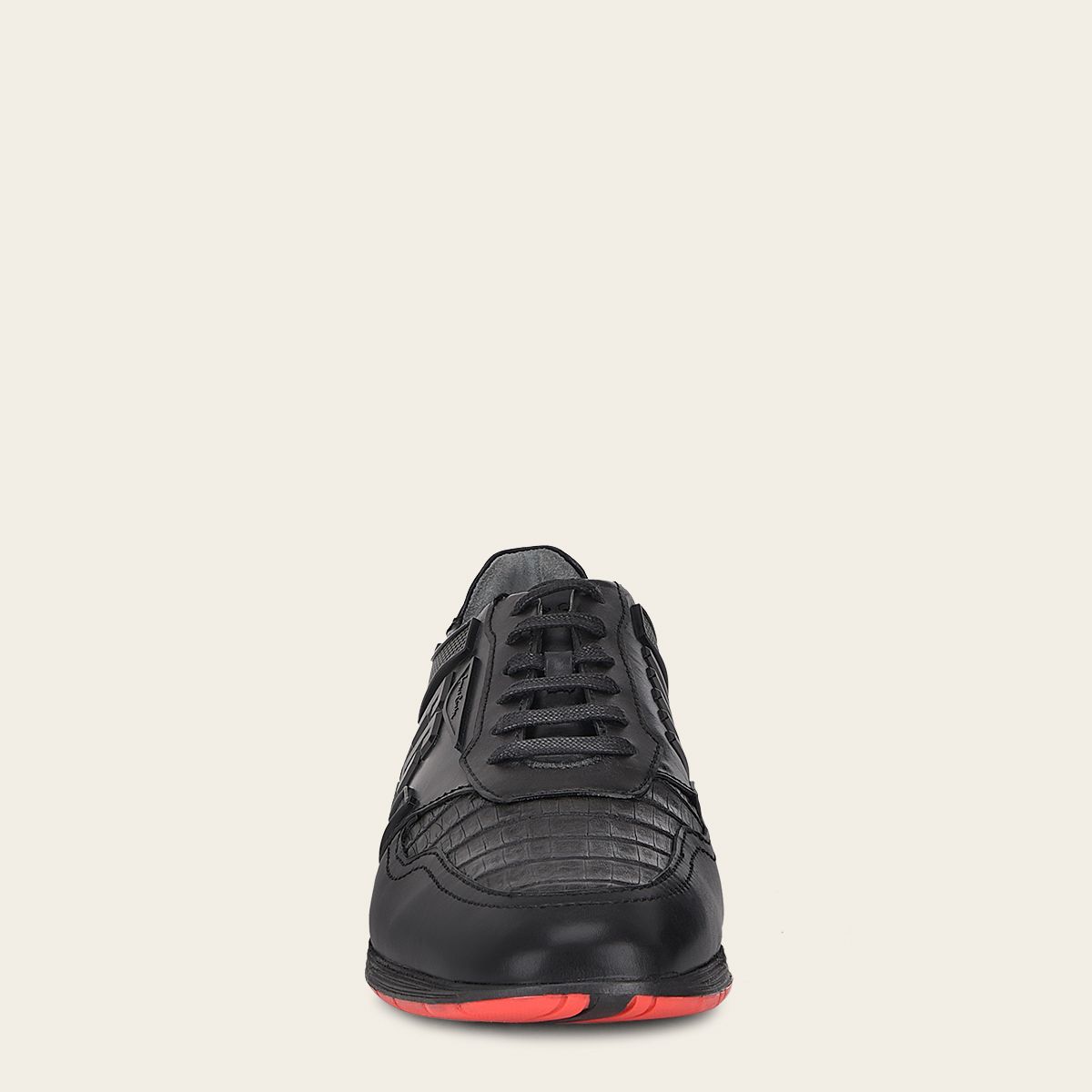 82KCWST - Cuadra black casual fashion caiman leather sneakers for men