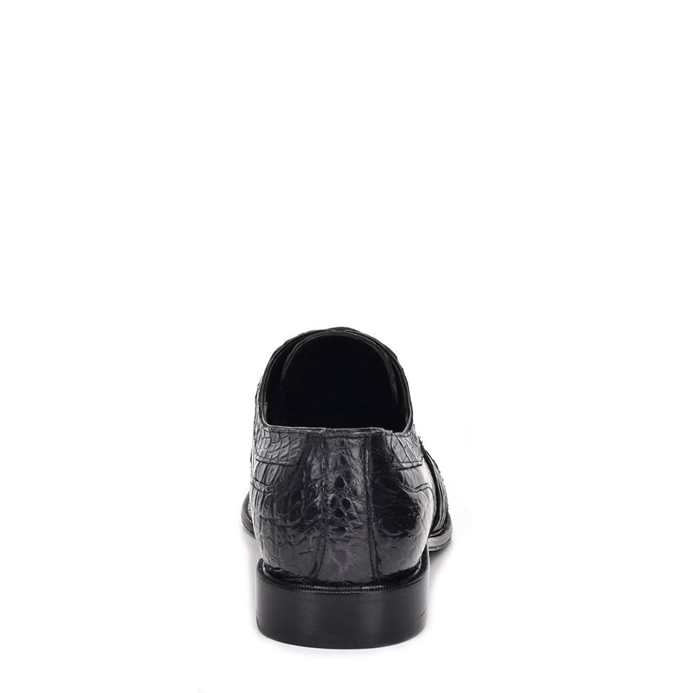 915LPLP - Cuadra black dress casual alligator leather derby shoes for men-Kuet.us