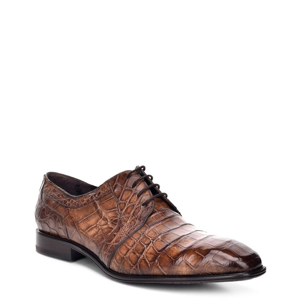915LPLP - Cuadra maple dress casual alligator leather derby shoes for men-Kuet.us