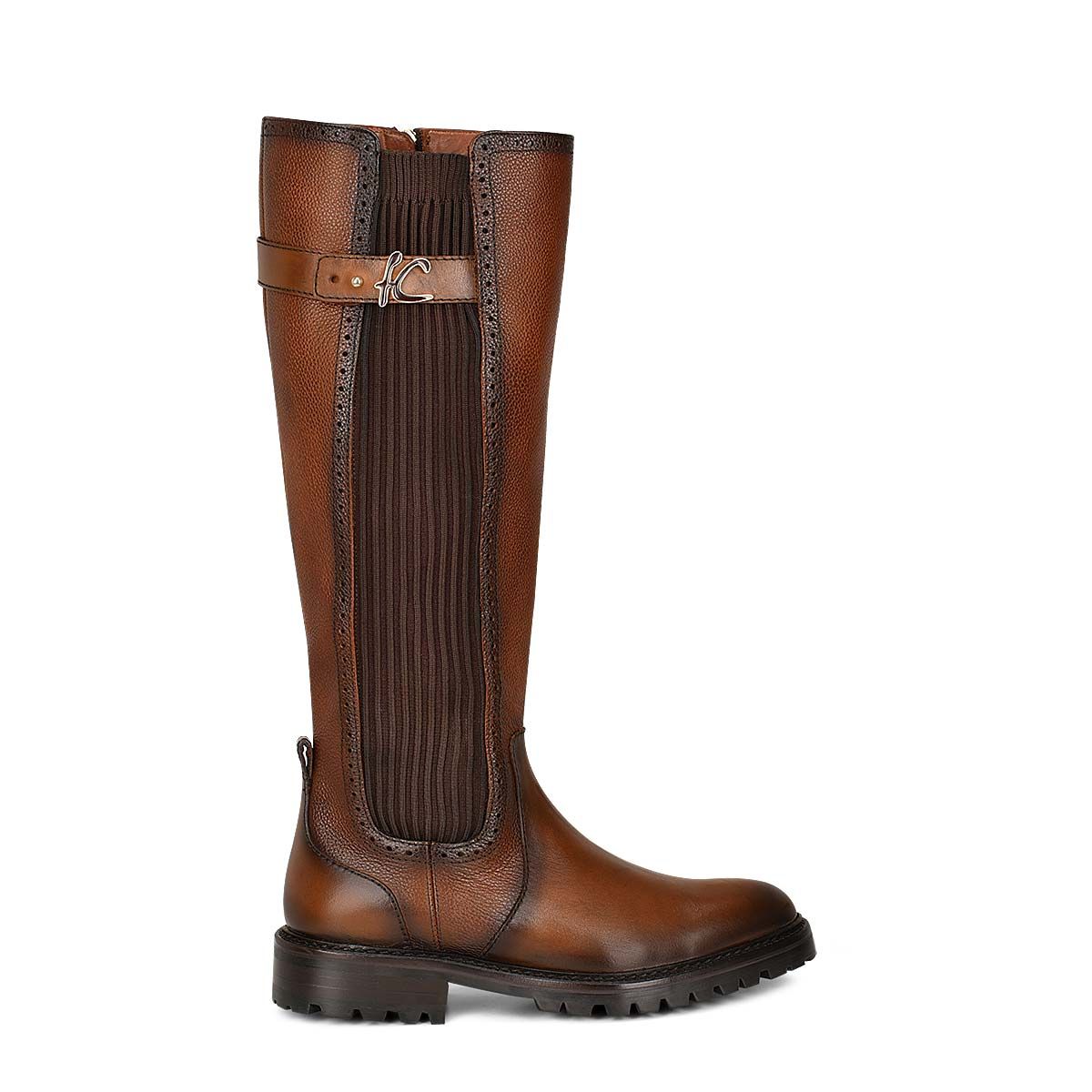 94TTSRS - Franco Cuadra brown casual leather riding boots for women.-Kuet.us
