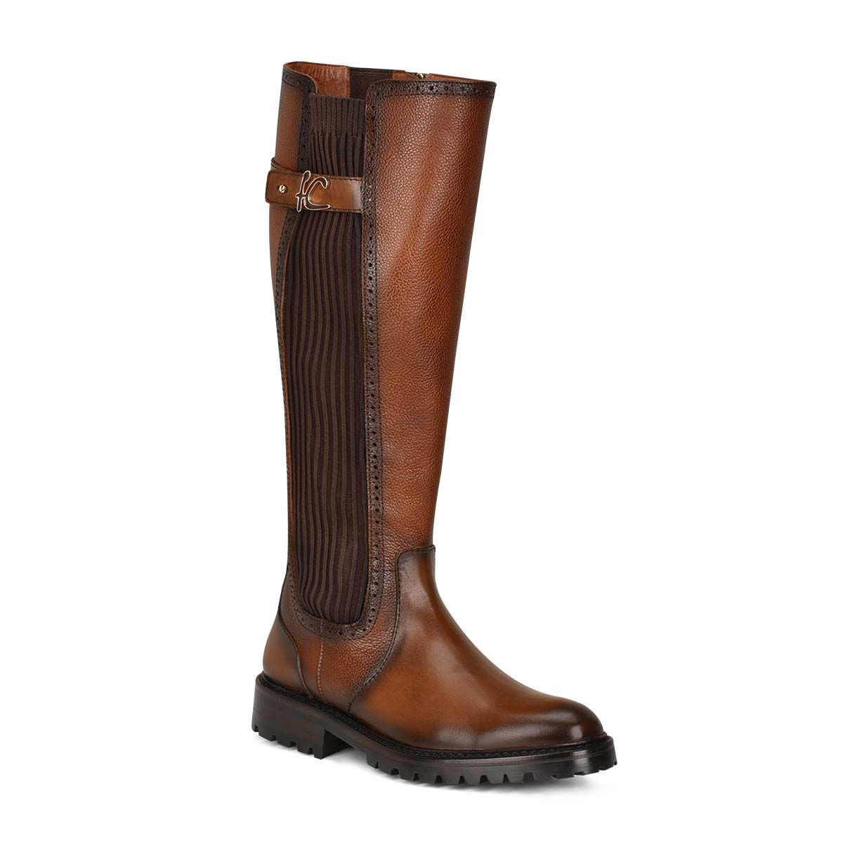 94TTSRS - Franco Cuadra brown casual leather riding boots for women.-Kuet.us