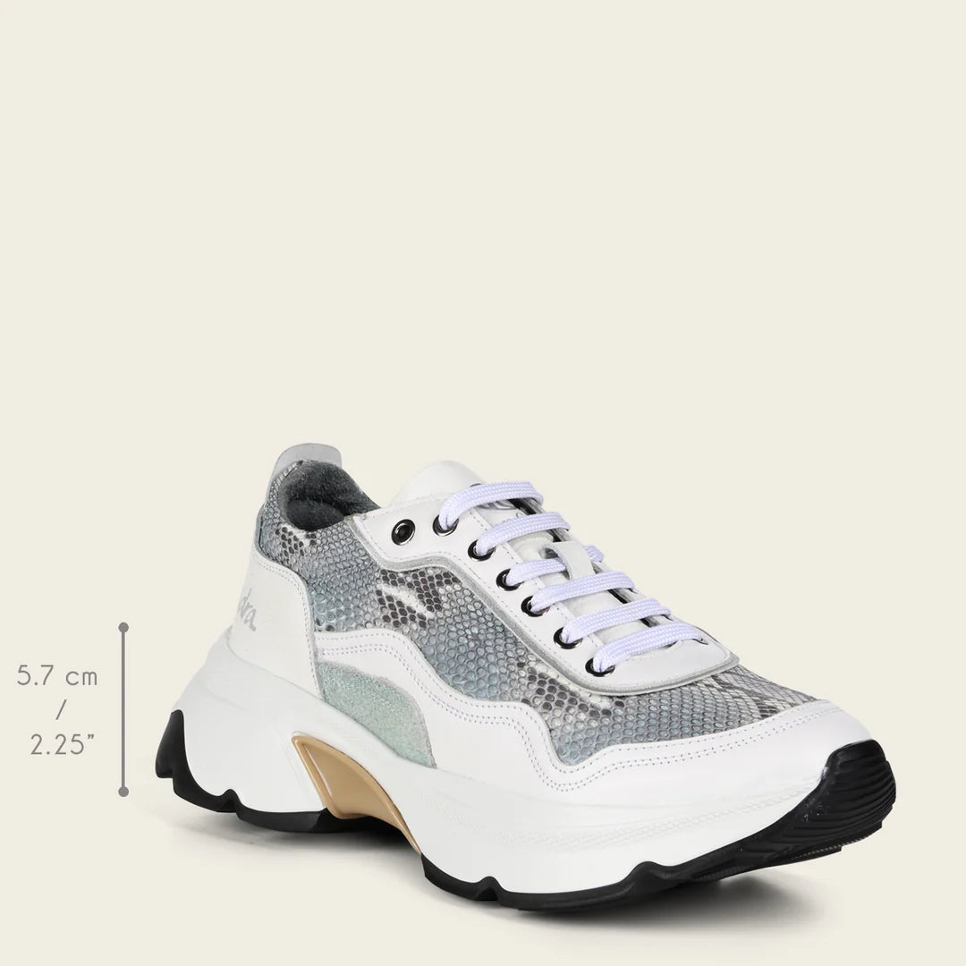 A09PBPN - Cuadra White Python Sneakers for Women