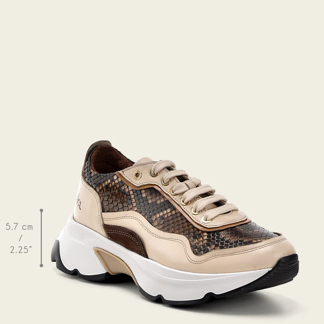 A09PBVW - Cuadra Honey Python Sneakers for Women